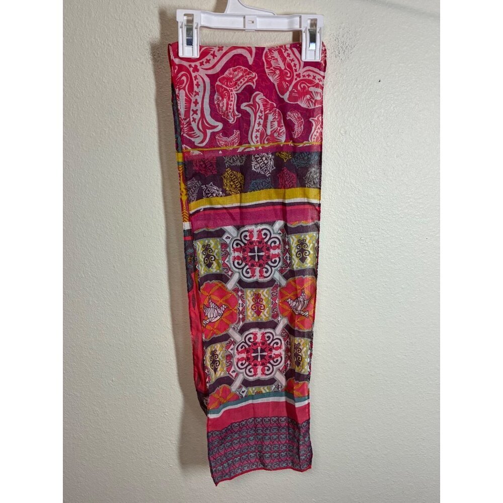 VTG Ford Warriors in Pink Scarff Tribal Boho Y2K Pink 53"x8.5"